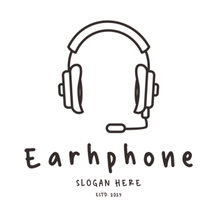 Earhphone Icon Vintage Simple Line Art T-Shirt