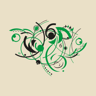 Abstract digital art number 6 - black and green T-Shirt