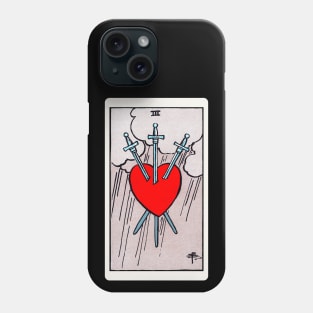 Card #52 - Three Of Swords - Rider Waite Smith Tarot Phone Case