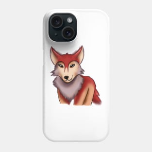 Cute Red Wolf Drawing Phone Case