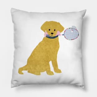 Preppy Golden Retriever Badminton Dog Pillow