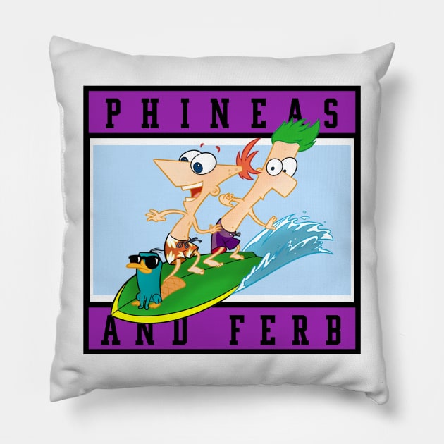 phineas and ferb Pillow by youne street