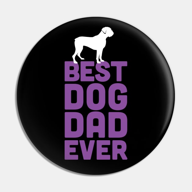 Best Boxer Dog Dad Ever - Purple Dog Lover Gift Pin by Elsie Bee Designs