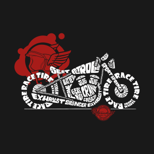 Motorcycle Parts Typography T-Shirt