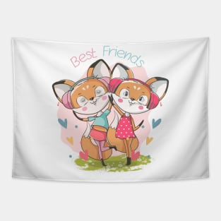 Best Friend Foxgirl Tapestry