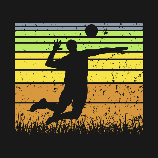 Travel back in time with beach volleyball - Retro Sunsets shirt featuring a player! by Gomqes