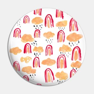 sweet rainbow, clouds and rain pattern Pin