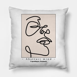 Abstract mind, Copenhagen Denmark trendy line art design Pillow