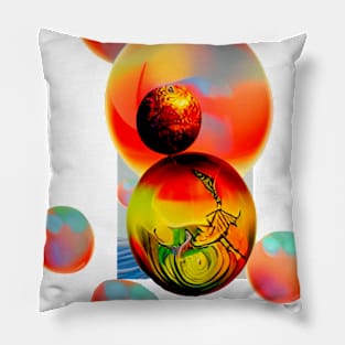 SUNSET BUBBLES, MOONS Pillow