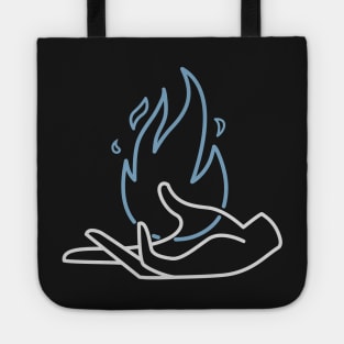 RETRO FLAME - Hand on fire (Print on back) Tote