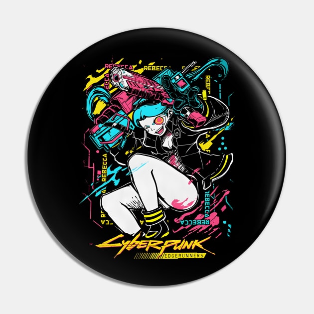 Edge Runner Rebecca Neon Pin by GraphicTeeShop