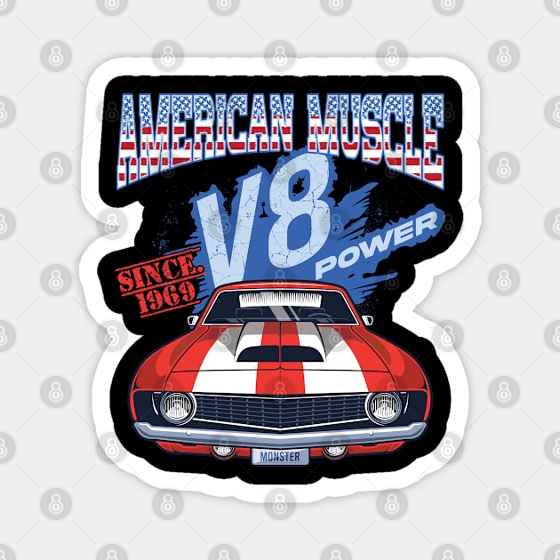 American muscle Magnet by Teefold