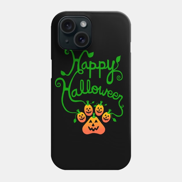 Happy Halloween Pawpkin Print Phone Case by Art by Deborah Camp