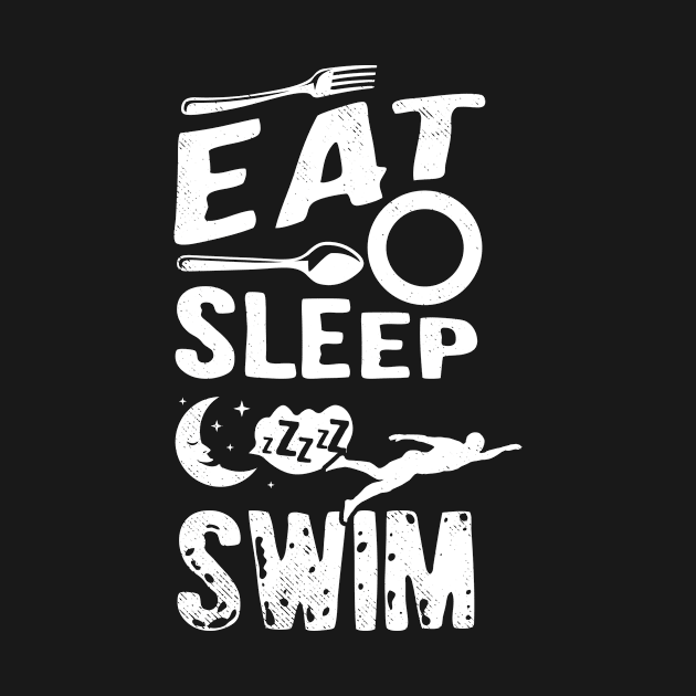 Swimming Eat Sleep creative graphic art by tmuzaa