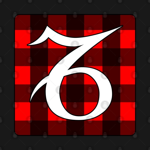 Capricorn Zodiac Horoscope Buffalo Plaid Square Monogram by bumblefuzzies