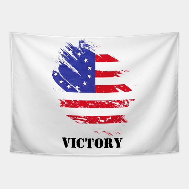 Betsy Ross Victory 1776 American Flag Tapestry by Javacustoms