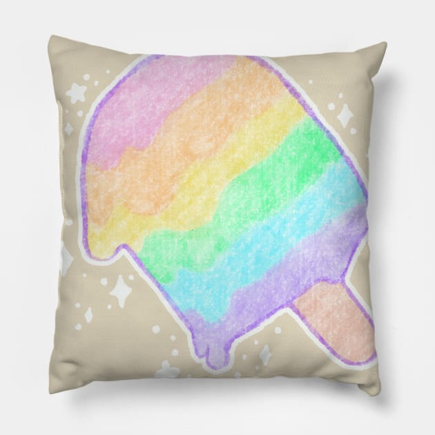 Pastel Rainbow Melty Popsicle Pillow by BonBonBunny