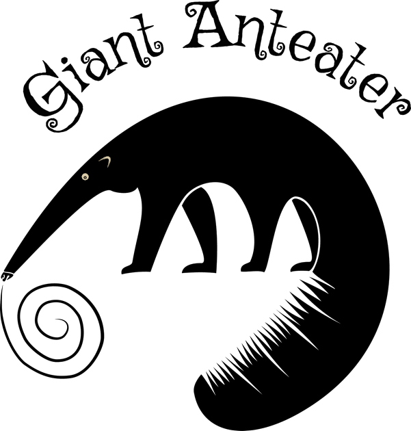 Black Giant Anteater Kids T-Shirt by SunGraphicsLab