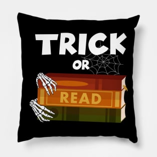 Trick or Read Librarian Book Lover Halloween Pillow