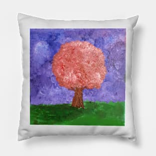 Cherry Blossom Tree Painting Pillow