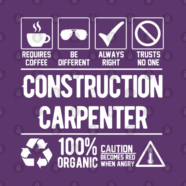 Construction Carpenter Job (white) by Graficof