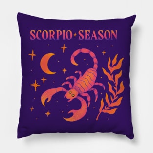 Scorpio Season illustration Zodiac Sign art Pillow