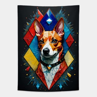 Basenji Close-Up in Triple Primary Colors Tapestry