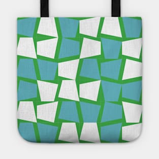 Blue, White and Green Tiles Tote