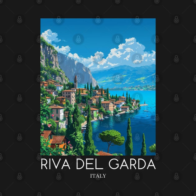 A Pop Art Travel Print of Riva del Garda - Italy by Studio Red Koala