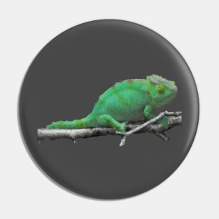 Low Poly Chameleon Pin