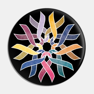 Cancer Ribbon Flower Pin