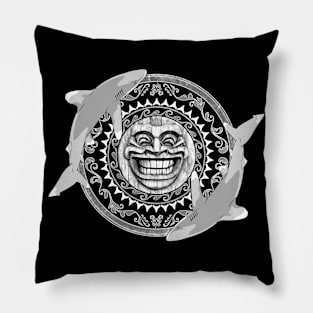 Oceanic whitetip shark tiki Pillow