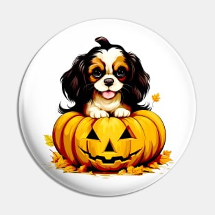 Cavalier King Charles Spaniel Dog inside Pumpkin#1 Pin