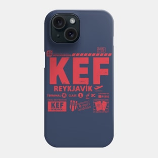 Vintage Reykjavik KEF Airport Code Travel Day Retro Travel Tag Iceland Phone Case