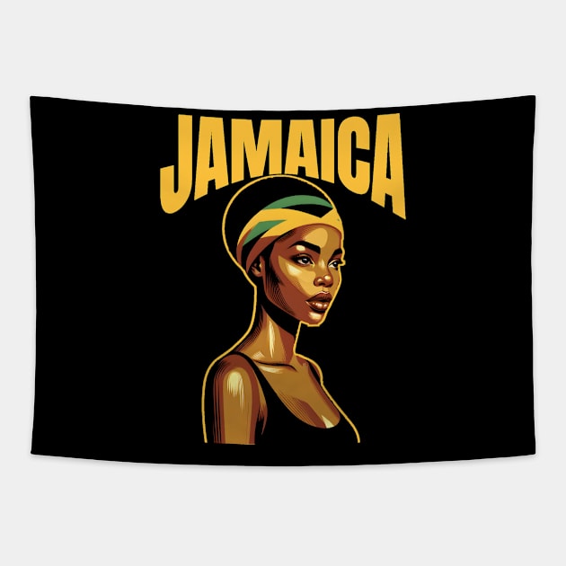 Jamaica Flag Pride Tapestry by Merchweaver