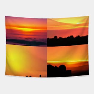 Retor Sunset Vintage Intelligence Artificial Tapestry