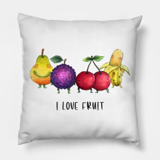 "I love fruit" Watercolour Original Painting Pillow