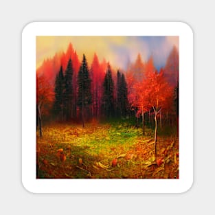 Imagine psychedelic autumn forest, Magnet