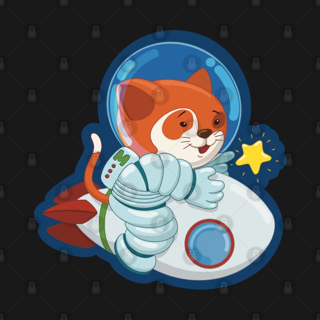 Wishing Star Astronaut Cat by undersideland