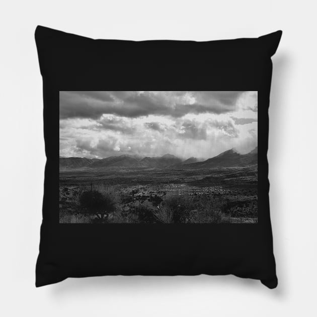 Desert Storm In Black And White Pillow by JimDeFazioPhotography