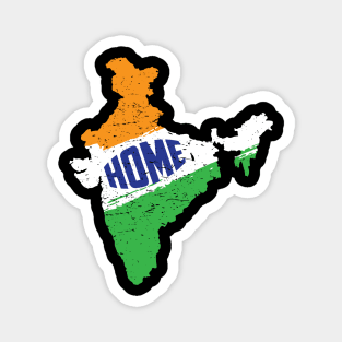 India is home Born in India. India Map Desi Patriotic Indian Magnet