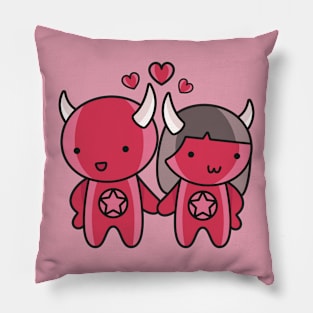 Kawaii Cute Little Devil Couple Pillow