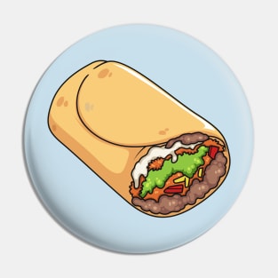 Burrito cartoon illustration Pin