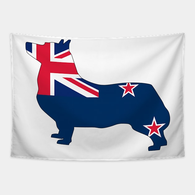 Swedish Vallhund New Zealand Flag Filled Tapestry by DPattonPD