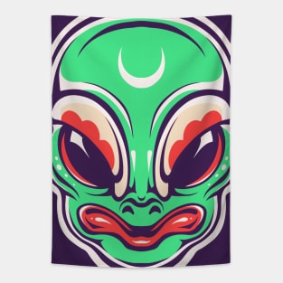 Alien Tattoo Face Tapestry