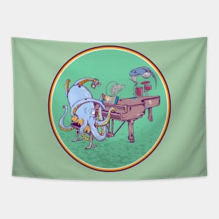 Octopus grand piano Tapestry