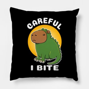 Careful I bite Capybara Dinosaur Costume Pillow