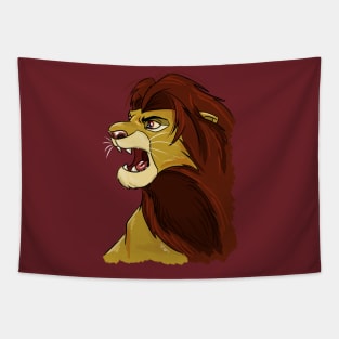 African Cartoon Lion Tapestry