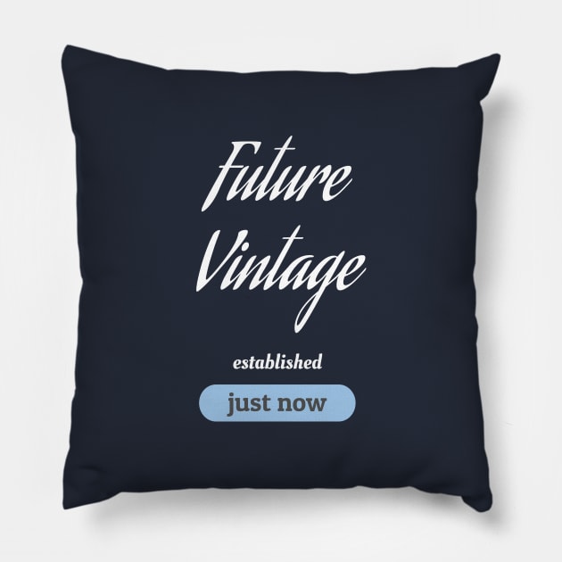 Future Vintage - light on dark Pillow by draftsman