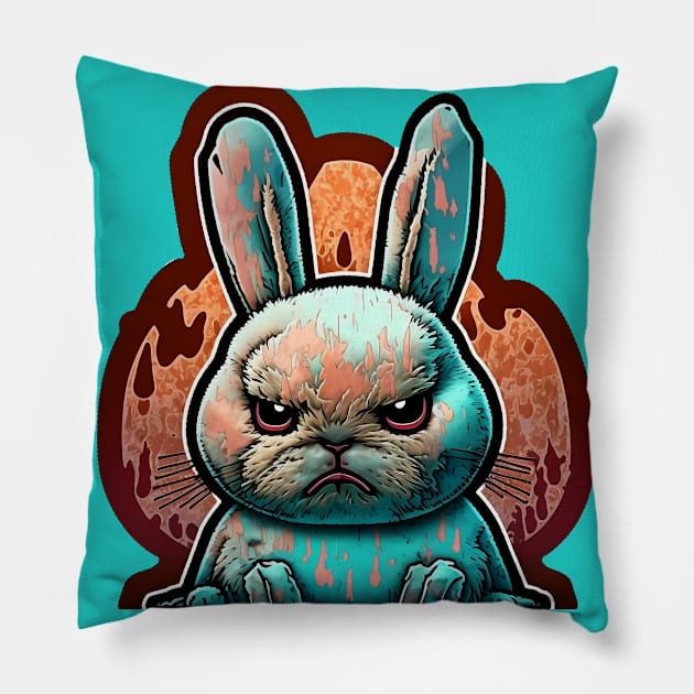 Fuzzy Bunny Pillow by Depressed Bunny